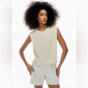 BNWT | Aritzia Babaton | Shoulder Pad Shirt | Mullein/Beige | XS